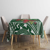 Christmas Hawaii with I'iwi Bird Tablecloth Aloha Mele Kalikimaka - Green Art LT9 - Polynesian Pride