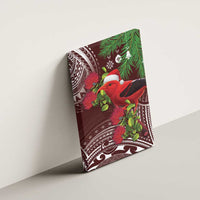 Christmas Hawaii with I'iwi Bird Canvas Wall Art Aloha Mele Kalikimaka - Oxblood Art LT9 - Polynesian Pride