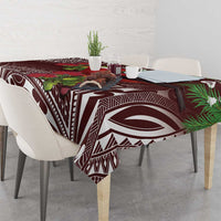 Christmas Hawaii with I'iwi Bird Tablecloth Aloha Mele Kalikimaka - Oxblood Art LT9 - Polynesian Pride