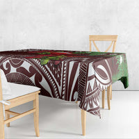 Christmas Hawaii with I'iwi Bird Tablecloth Aloha Mele Kalikimaka - Oxblood Art LT9 - Polynesian Pride