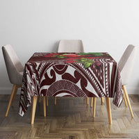 Christmas Hawaii with I'iwi Bird Tablecloth Aloha Mele Kalikimaka - Oxblood Art LT9 - Polynesian Pride