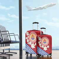 French Polynesia Luggage Cover Tahitian Tiare Flowers Tribal