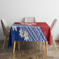 French Polynesia Tablecloth Tahitian Tiare Flowers Tribal