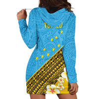 Tuvalu Plumeria Flowers Hoodie Dress Polynesian Tribal Pattern LT9 - Polynesian Pride
