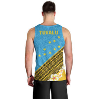 Tuvalu Plumeria Flowers Men Tank Top Polynesian Tribal Pattern LT9 - Polynesian Pride