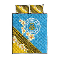 Tuvalu Plumeria Flowers Quilt Bed Set Polynesian Tribal Pattern LT9 - Polynesian Pride