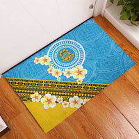 Tuvalu Plumeria Flowers Rubber Doormat Polynesian Tribal Pattern LT9 - Polynesian Pride