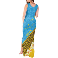Tuvalu Plumeria Flowers Tank Maxi Dress Polynesian Tribal Pattern LT9 - Polynesian Pride