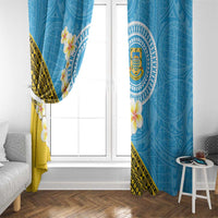 Tuvalu Plumeria Flowers Window Curtain Polynesian Tribal Pattern LT9 - Polynesian Pride