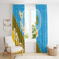 Tuvalu Plumeria Flowers Window Curtain Polynesian Tribal Pattern LT9 - Polynesian Pride