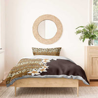 Vintage Hibiscus Turtle Pattern Bedding Set with Plumeria Half Style