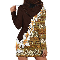 Vintage Hibiscus Turtle Pattern Hoodie Dress with Plumeria Half Style LT9 - Polynesian Pride