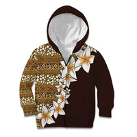 Vintage Hibiscus Turtle Pattern Kid Hoodie with Plumeria Half Style
