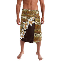 Vintage Hibiscus Turtle Pattern Lavalava with Plumeria Half Style LT9 Gold - Polynesian Pride