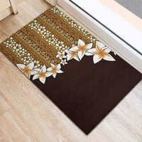 Vintage Hibiscus Turtle Pattern Rubber Doormat with Plumeria Half Style LT9 - Polynesian Pride