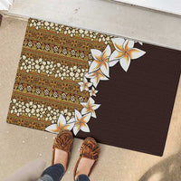 Vintage Hibiscus Turtle Pattern Rubber Doormat with Plumeria Half Style LT9 - Polynesian Pride