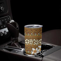 Vintage Hibiscus Turtle Pattern Tumbler Cup with Plumeria Half Style LT9 - Polynesian Pride