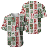 Mele Kalikimaka Hawaiian Quilt and Lei Patchwork Baseball Jersey LT9 - Polynesian Pride