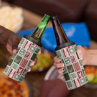 Mele Kalikimaka Hawaiian Quilt and Lei Patchwork 4 in 1 Can Cooler Tumbler - Polynesian Pride