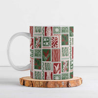Mele Kalikimaka Hawaiian Quilt and Lei Patchwork Ceramic Mug - Polynesian Pride