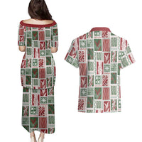 Mele Kalikimaka Hawaiian Quilt and Lei Patchwork Couples Matching Puletasi and Hawaiian Shirt LT9 - Polynesian Pride