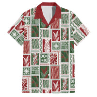 Mele Kalikimaka Hawaiian Quilt and Lei Patchwork Family Matching Long Sleeve Bodycon Dress and Hawaiian Shirt - Polynesian Pride