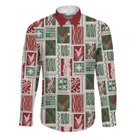 Mele Kalikimaka Hawaiian Quilt and Lei Patchwork Family Matching Long Sleeve Bodycon Dress and Hawaiian Shirt - Polynesian Pride