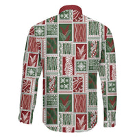 Mele Kalikimaka Hawaiian Quilt and Lei Patchwork Family Matching Long Sleeve Bodycon Dress and Hawaiian Shirt - Polynesian Pride