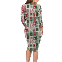Mele Kalikimaka Hawaiian Quilt and Lei Patchwork Family Matching Long Sleeve Bodycon Dress and Hawaiian Shirt - Polynesian Pride