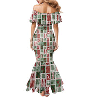 Mele Kalikimaka Hawaiian Quilt and Lei Patchwork Family Matching Mermaid Dress and Hawaiian Shirt - Polynesian Pride