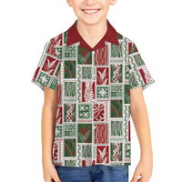 Mele Kalikimaka Hawaiian Quilt and Lei Patchwork Family Matching Mermaid Dress and Hawaiian Shirt - Polynesian Pride