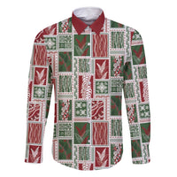 Mele Kalikimaka Hawaiian Quilt and Lei Patchwork Family Matching Off Shoulder Short Dress and Hawaiian Shirt - Polynesian Pride