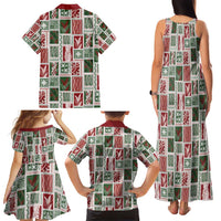 Mele Kalikimaka Hawaiian Quilt and Lei Patchwork Family Matching Tank Maxi Dress and Hawaiian Shirt - Polynesian Pride