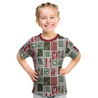 Mele Kalikimaka Hawaiian Quilt and Lei Patchwork Kid T Shirt LT9 Red - Polynesian Pride