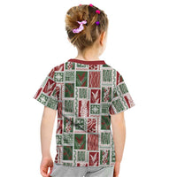 Mele Kalikimaka Hawaiian Quilt and Lei Patchwork Kid T Shirt LT9 - Polynesian Pride