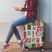 Mele Kalikimaka Hawaiian Quilt and Lei Patchwork Luggage Cover - Polynesian Pride