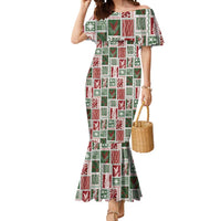 Mele Kalikimaka Hawaiian Quilt and Lei Patchwork Mermaid Dress - Polynesian Pride