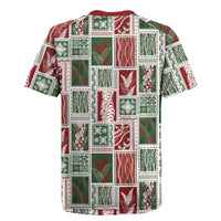 Mele Kalikimaka Hawaiian Quilt and Lei Patchwork Rugby Jersey LT9 - Polynesian Pride