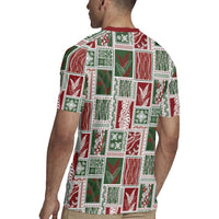 Mele Kalikimaka Hawaiian Quilt and Lei Patchwork Rugby Jersey LT9 - Polynesian Pride