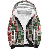 Mele Kalikimaka Hawaiian Quilt and Lei Patchwork Sherpa Hoodie - Polynesian Pride