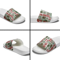 Mele Kalikimaka Hawaiian Quilt and Lei Patchwork Slide Sandals - Polynesian Pride
