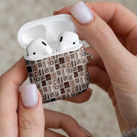 Vintage Aloha Block Quilt AirPods Case Beige Inspired Lei Motifs LT9 - Polynesian Pride
