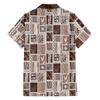Vintage Aloha Block Quilt Family Matching Summer Maxi Dress and Hawaiian Shirt Beige Inspired Lei Motifs - Polynesian Pride