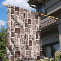 Vintage Aloha Block Quilt Garden Flag Beige Inspired Lei Motifs - Polynesian Pride