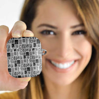 Vintage Aloha Block Quilt AirPods Case Black Inspired Lei Motifs LT9 - Polynesian Pride