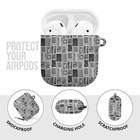 Vintage Aloha Block Quilt AirPods Case Black Inspired Lei Motifs LT9 - Polynesian Pride