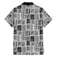 Vintage Aloha Block Quilt Family Matching Puletasi and Hawaiian Shirt Black Inspired Lei Motifs - Polynesian Pride