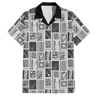 Vintage Aloha Block Quilt Family Matching Tank Maxi Dress and Hawaiian Shirt Black Inspired Lei Motifs - Polynesian Pride