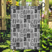 Vintage Aloha Block Quilt Garden Flag Black Inspired Lei Motifs - Polynesian Pride