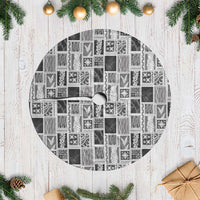 Vintage Aloha Block Quilt Tree Skirt Black Inspired Lei Motifs - Polynesian Pride